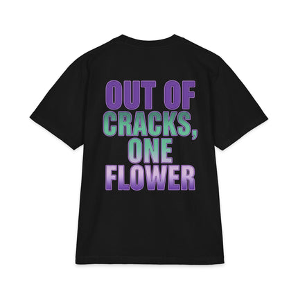 Graphic Tee — "Out of Cracks, One Flower" Gothic Rose Design