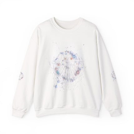 of Spiritual Graphic inspired Crewneck Sweatshirt – Dreamy Spiderweb Art