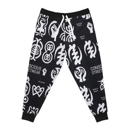 Conscious Streetwear Black & White Symbol Joggers