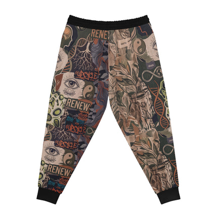 Abstract Street Art Joggers — 'Renew' Collage All-Over Print