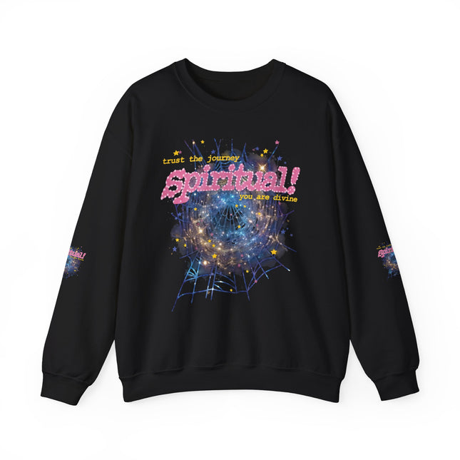 Spiritual Graphic Crewneck Sweatshirt – Dreamy Spiderweb Art