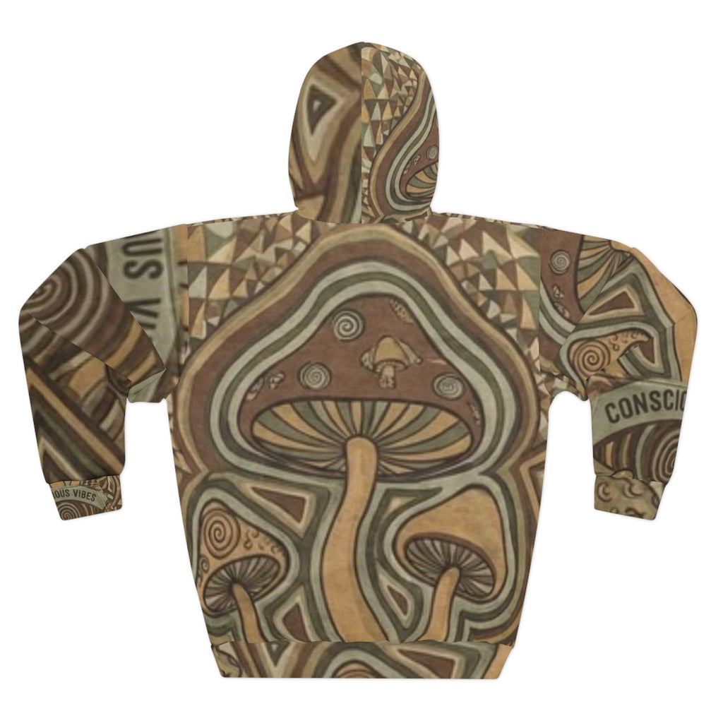 Mushroom Psychedelic Hoodie – Trippy Brown All-Over Print Pullover