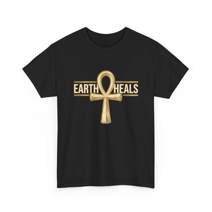 Rooted in Nile T-Shirt — Gold Ankh Egyptian Heritage Tee