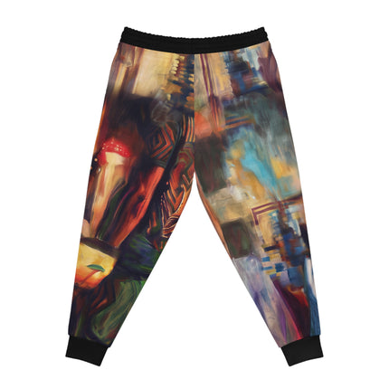 Abstract Urban Art Athletic Joggers — Colorful All-Over Print