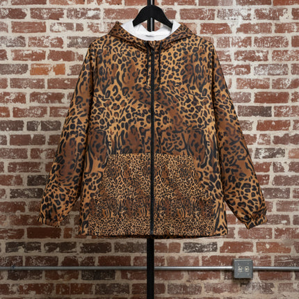 Leopard Print Windbreaker Jacket - All-Over-Print Animal Print Hooded Windbreaker