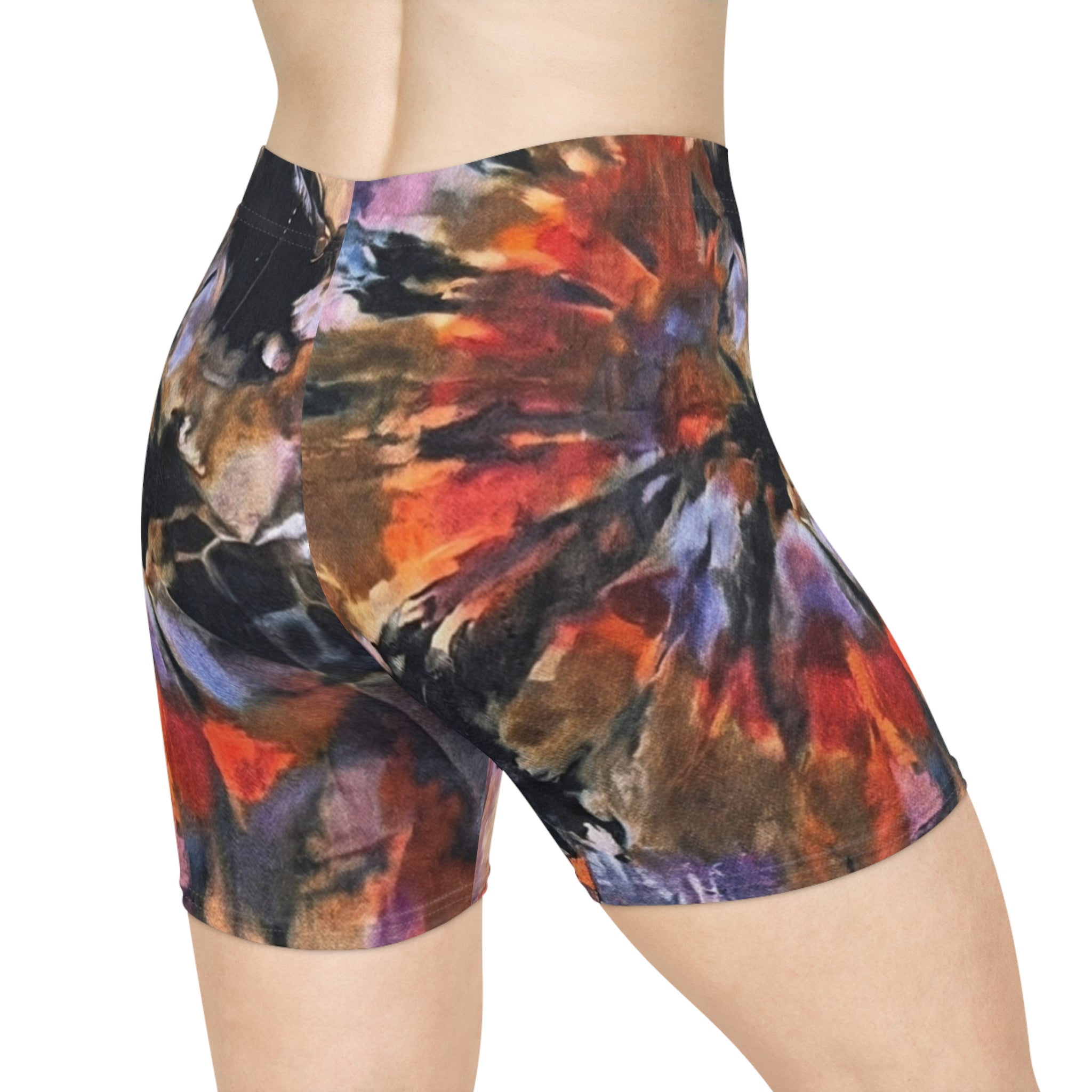 Abstract Sunset Tie-Dye Women's Biker Shorts