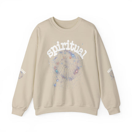 of Spiritual Graphic inspired Crewneck Sweatshirt – Dreamy Spiderweb Art