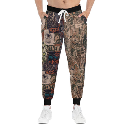 Abstract Street Art Joggers — 'Renew' Collage All-Over Print