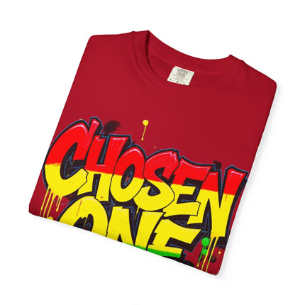 Chosen One Graffiti T-Shirt — Urban Streetwear Tee with Bold Rasta Colors