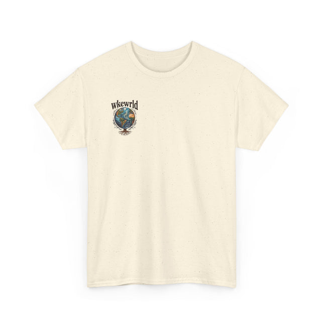 Earth Tree Graphic Tee — "WKE WRLD" Vintage Globe Design