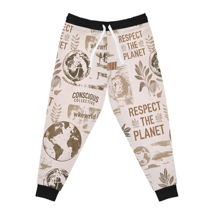 Respect the Planet Athletic Joggers — Eco Message All-Over Print