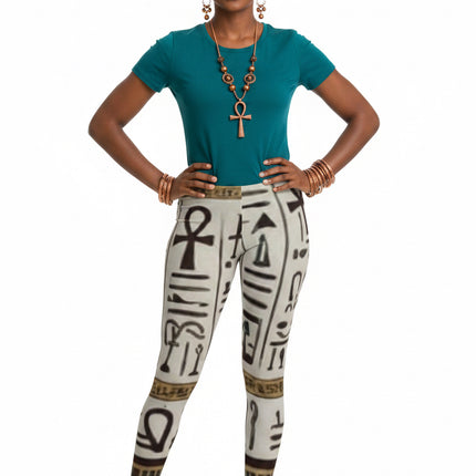 Egyptian print Leggings — Vintage Egyptian Art All-Over Print