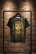 Pharaoh Gold Mask Men's Tee — Ancient Egyptian Hieroglyphic Graphic Shirt