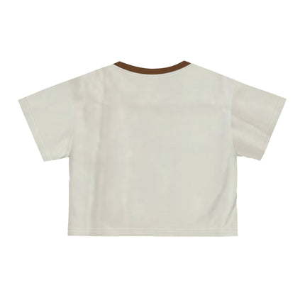 Egyptian print Crop Top Tee — Vintage Ankh & Script All-Over Print