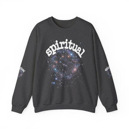 of Spiritual Graphic inspired Crewneck Sweatshirt – Dreamy Spiderweb Art