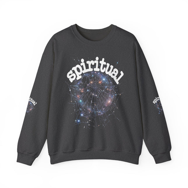 of Spiritual Graphic inspired Crewneck Sweatshirt – Dreamy Spiderweb Art