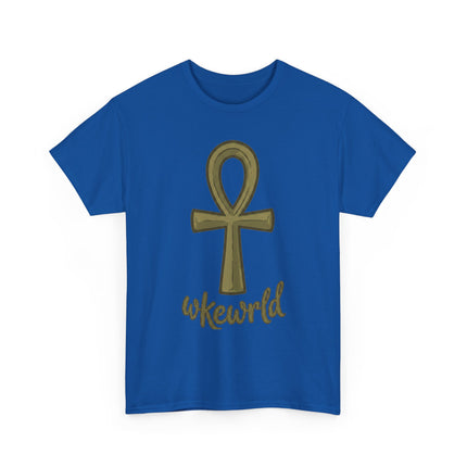 Ankh Graphic Tee — "wkewrld" Gold Symbol T-Shirt