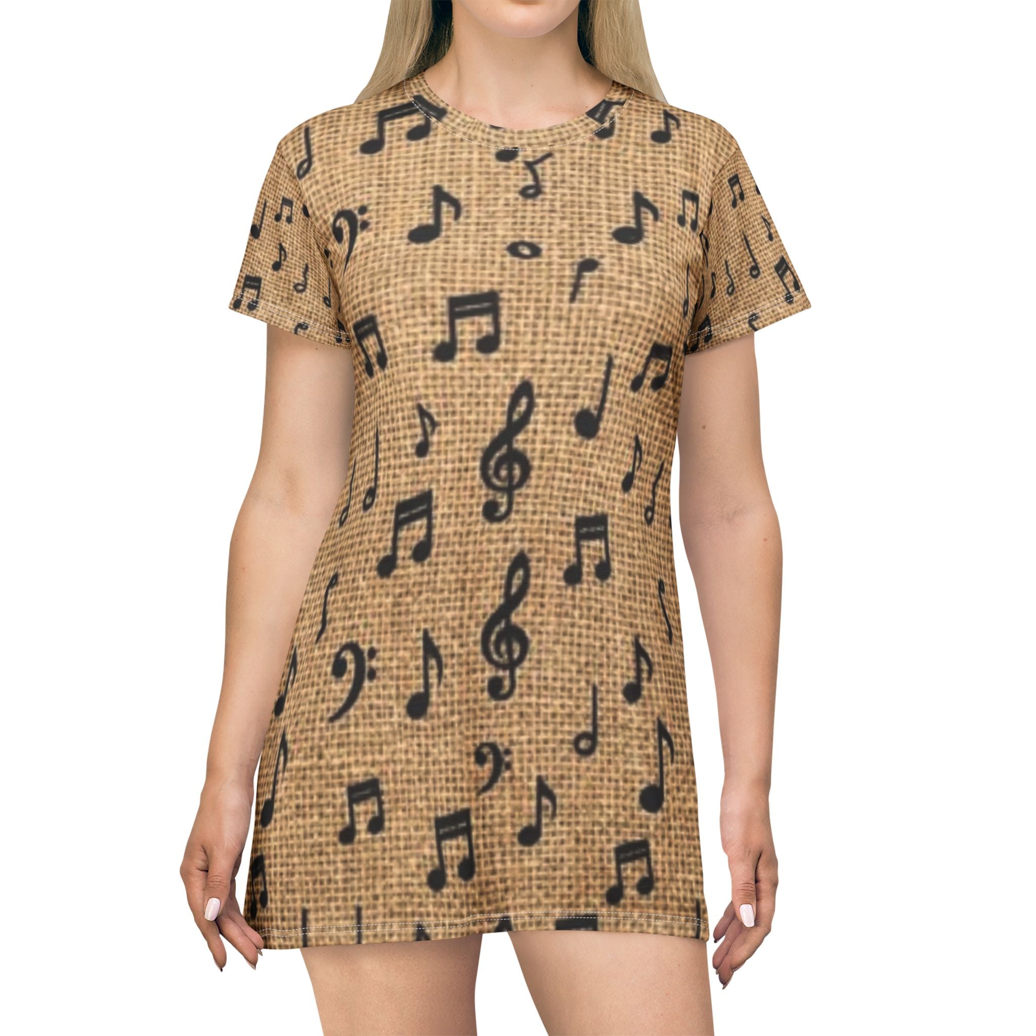 Music note Print T-Shirt Dress