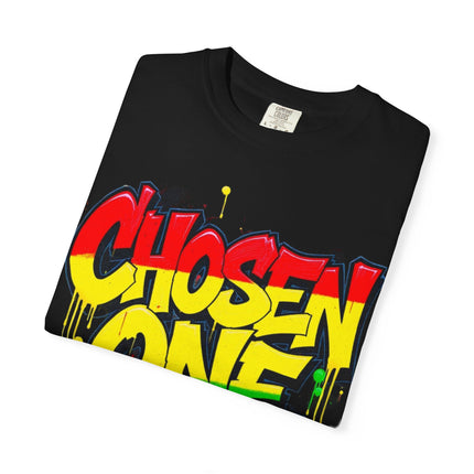 Chosen One Graffiti T-Shirt — Urban Streetwear Tee with Bold Rasta Colors