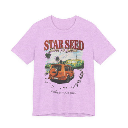 Star Seed Van Graphic Tee — "Protect Your Soul" Retro Beach T-Shirt