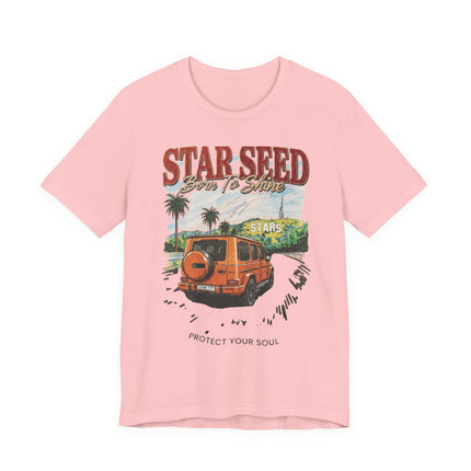 Star Seed Van Graphic Tee — "Protect Your Soul" Retro Beach T-Shirt