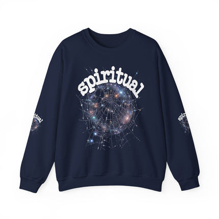 of Spiritual Graphic inspired Crewneck Sweatshirt – Dreamy Spiderweb Art