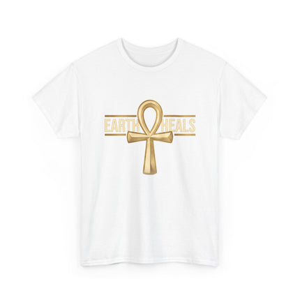 Rooted in Nile T-Shirt — Gold Ankh Egyptian Heritage Tee