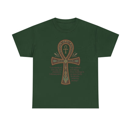Ankh Empowerment T-Shirt — 'I am worthy of love, joy, and abundance' Inspirational Tee