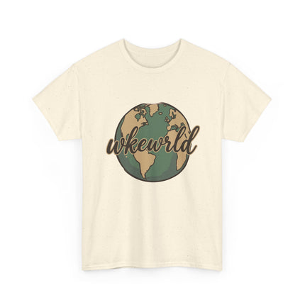 Woke World Tee — Vintage Earth Globe Graphic T-Shirt