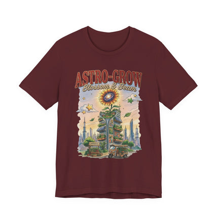 Astro-Grow Sunflower Tee — Retro Space Garden Graphic T-Shirt
