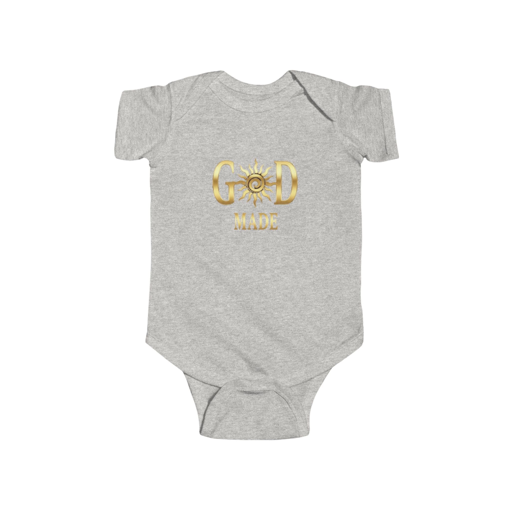 God Made Infant Bodysuit – Gold Sun Faith Baby Onesie
