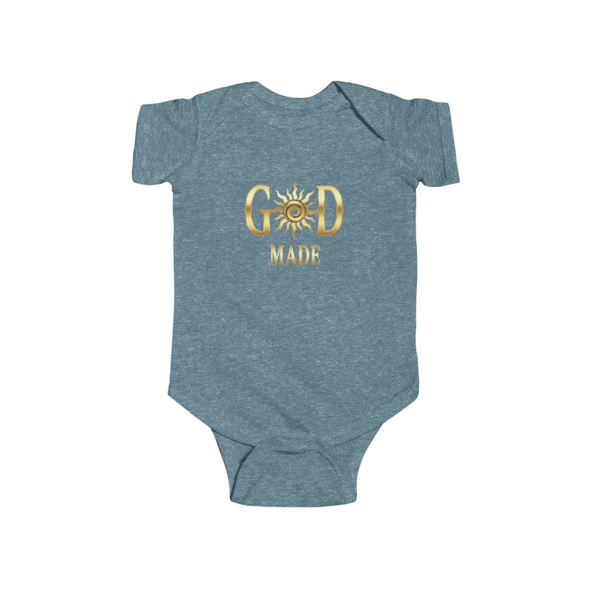 God Made Infant Bodysuit – Gold Sun Faith Baby Onesie