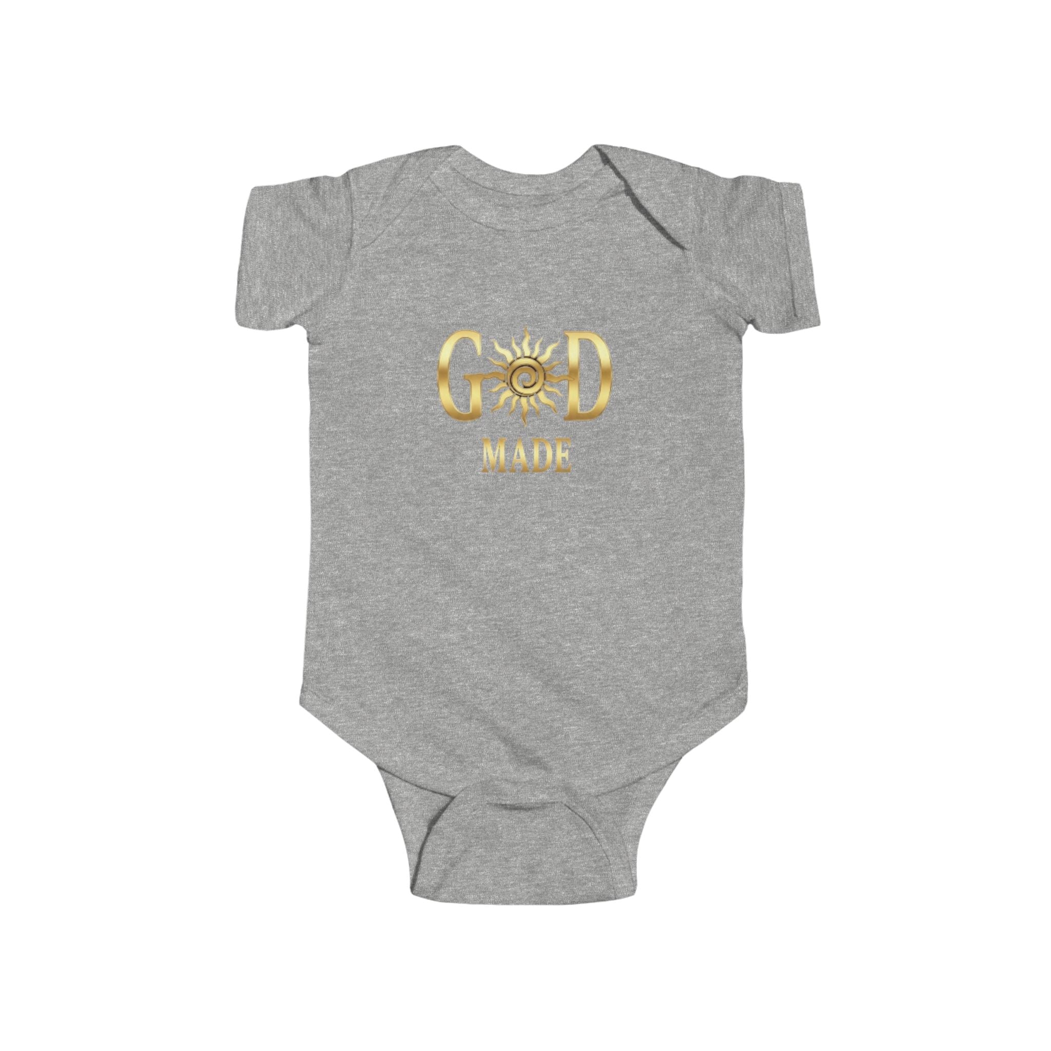 God Made Infant Bodysuit – Gold Sun Faith Baby Onesie