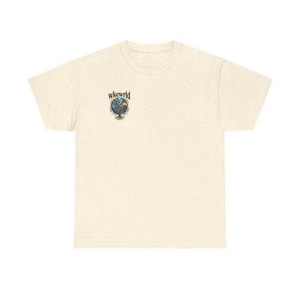 Earth Tree Graphic Tee — "WKE WRLD" Vintage Globe Design