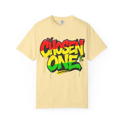 Chosen One Graffiti T-Shirt — Urban Streetwear Tee with Bold Rasta Colors