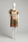 Conscious Soul T‑Shirt Dress — Boho Sun & Moon All‑Over Print