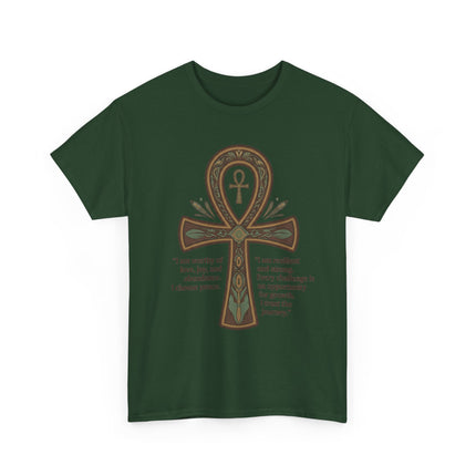 Ankh Empowerment T-Shirt — 'I am worthy of love, joy, and abundance' Inspirational Tee