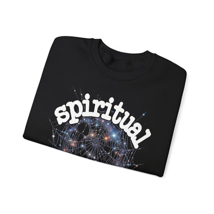 of Spiritual Graphic inspired Crewneck Sweatshirt – Dreamy Spiderweb Art
