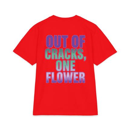 Graphic Tee — "Out of Cracks, One Flower" Gothic Rose Design