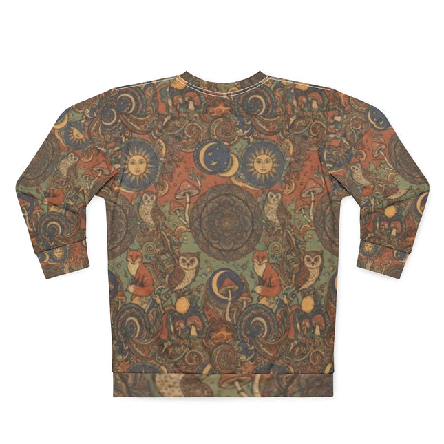 WKE Collage Theme All-Over-Print Sweatshirt — Vintage Sun & Moon Psychedelic Pattern