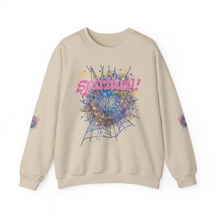 Spiritual Graphic Crewneck Sweatshirt – Dreamy Spiderweb Art