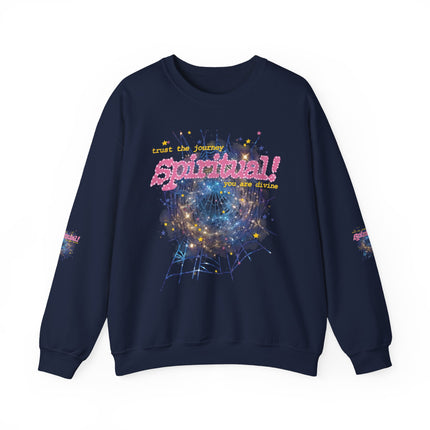 Spiritual Graphic Crewneck Sweatshirt – Dreamy Spiderweb Art