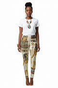 Egyptian Hieroglyph Leggings — Vintage Egyptian Art All-Over Print