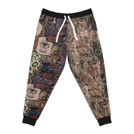 Abstract Street Art Joggers — 'Renew' Collage All-Over Print