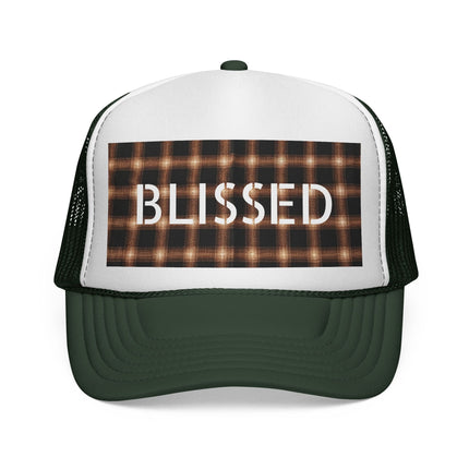 Blissed Plaid Trucker Cap