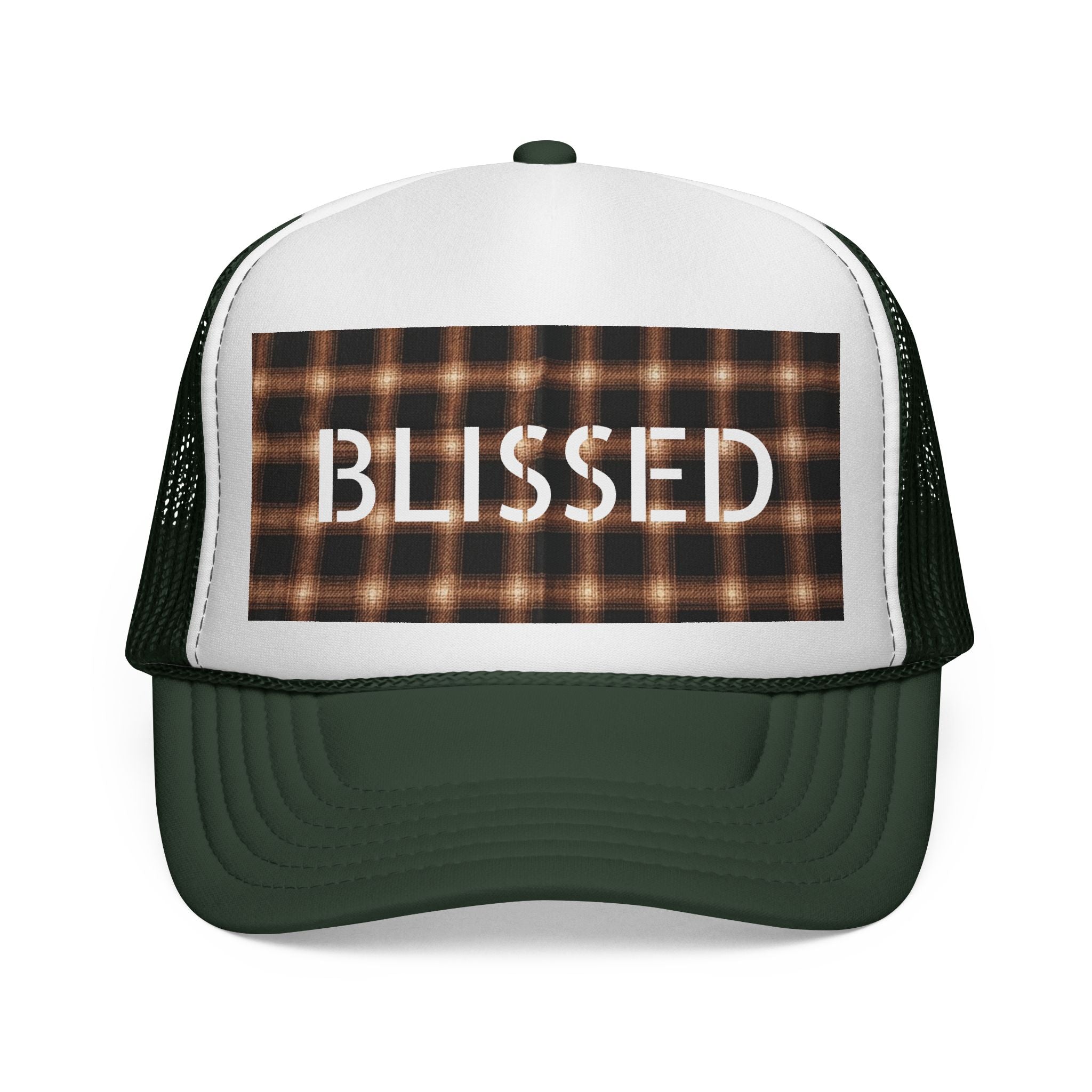 Blissed Plaid Trucker Cap