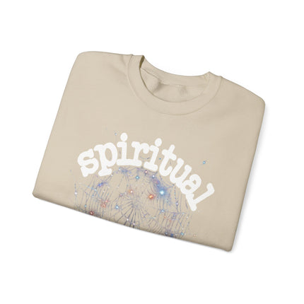 of Spiritual Graphic inspired Crewneck Sweatshirt – Dreamy Spiderweb Art
