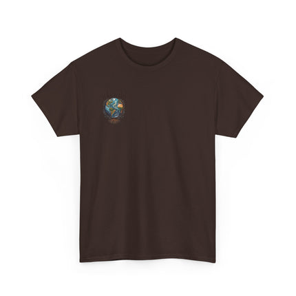 Earth Tree Graphic Tee — "WKE WRLD" Vintage Globe Design