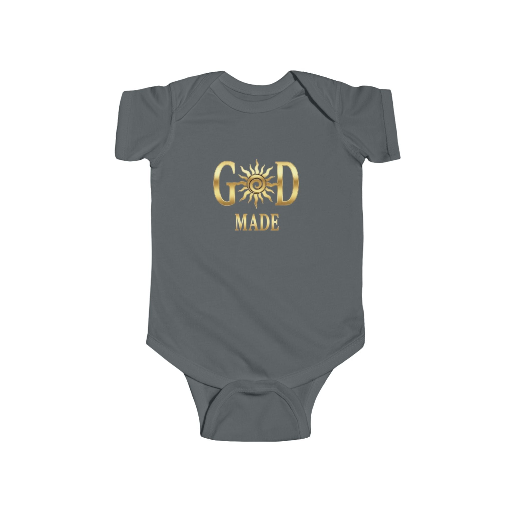 God Made Infant Bodysuit – Gold Sun Faith Baby Onesie