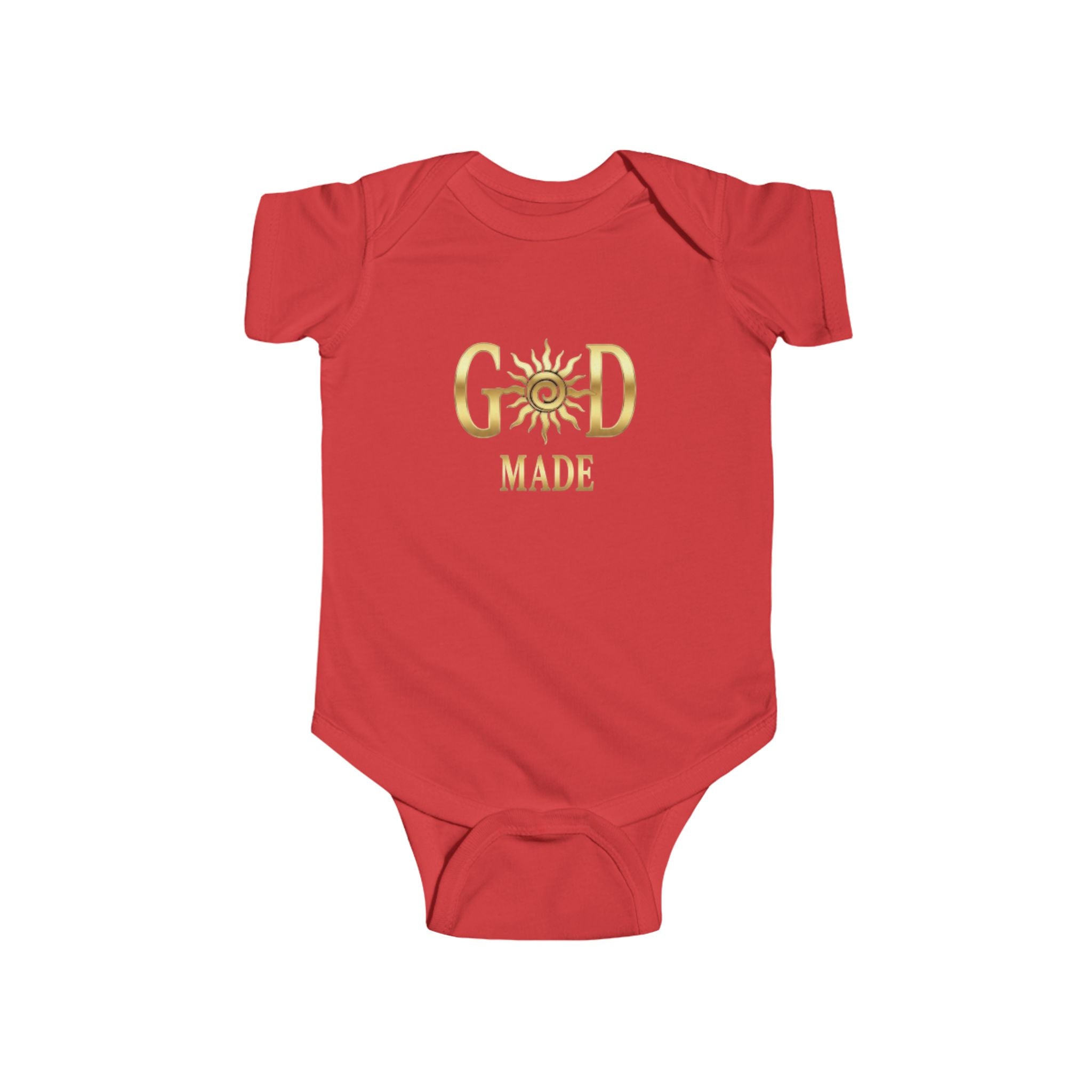 God Made Infant Bodysuit – Gold Sun Faith Baby Onesie